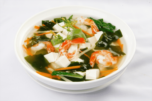 canh rong biển nấu nấm cho người ăn chay